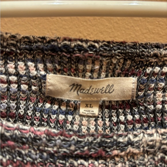 Madewell multicolored knit cropped sweater Size Large - Picture 4 of 9